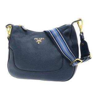 Prada Vitello Daino Vitello Phenix leather hobo bag navy blue